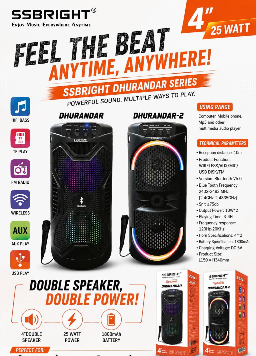Tower speaker with mic